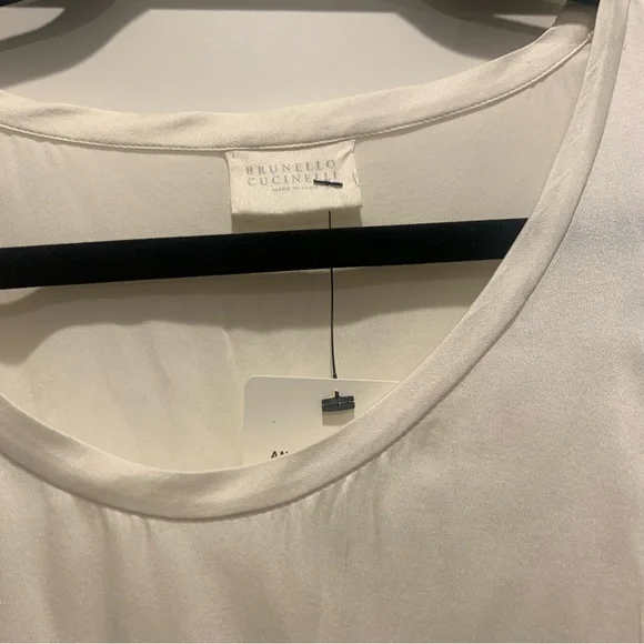 Brunello Cucinelli Silk White Tank Top Size XXS - Picture 4 of 4